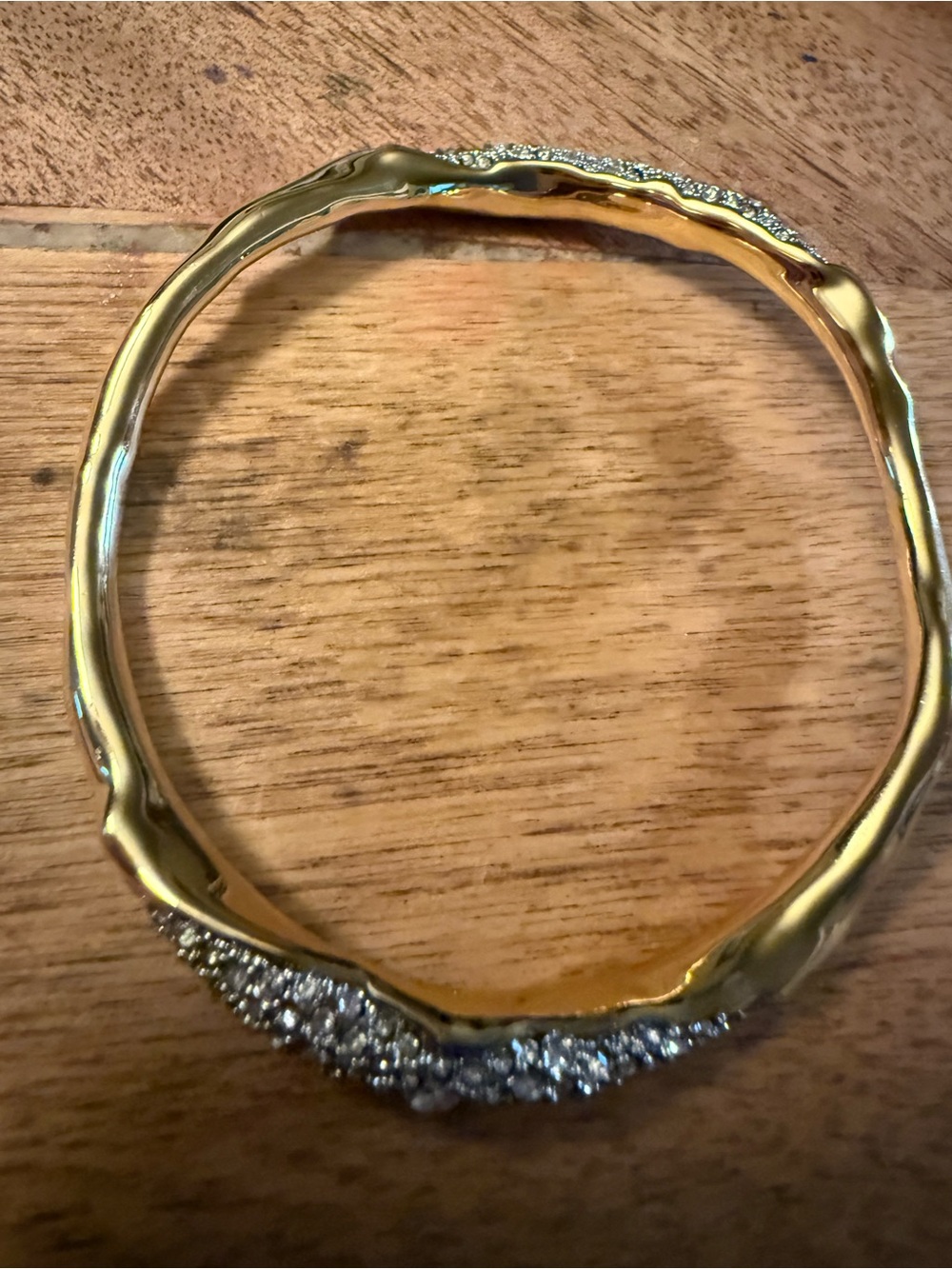 Alexis Bittar Solanales Gold Crystal Skinny Bangle Bracelet - Picture 9 of 9